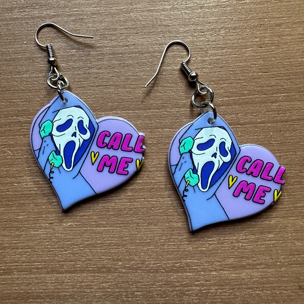 Scream Ghostface‎ Earrings NWT - Picture 2 of 2